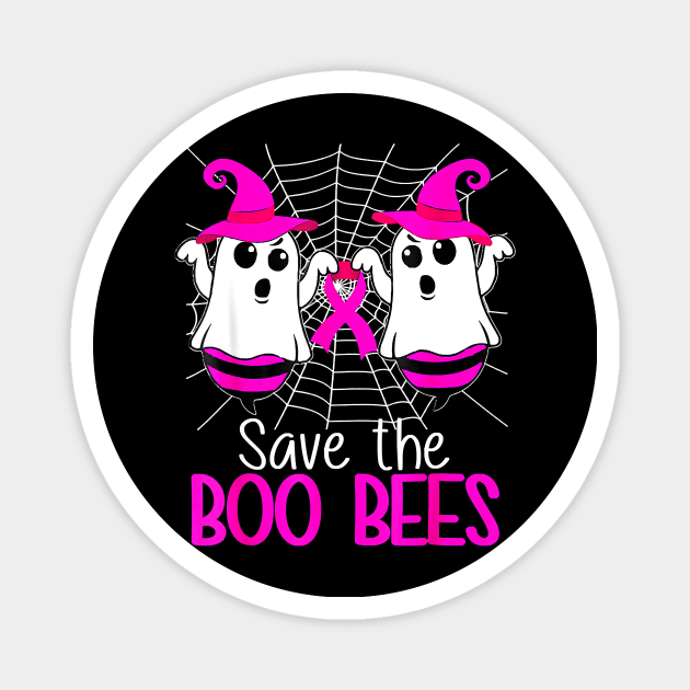 Save The Boo Bees Ghost Halloween Breast Cancer Awareness Magnet by everetto